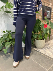 Navy Flared Pull on Trousers