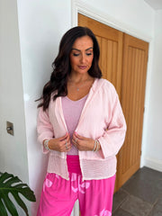 Pink Bubble Cotton Hooded Jacket Hayley