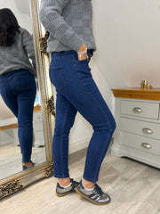 Denim Pull on Slim Leg Drawstring Jeans