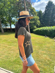 Khaki Star Knit Top Devon
