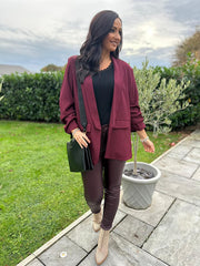 Wine Pinstripe Take You Anywhere Jacket