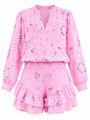 Candy Pink Paisley Bubble Cotton Skort Set Isobel