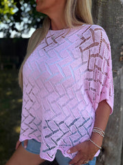 Pink Abstract Pattern Knit Tori