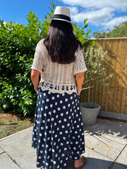 Navy Polka Dot Skirt Amy