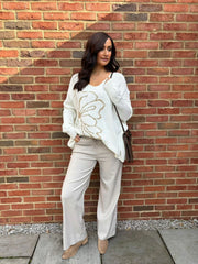 Winter White Flower Knit Alissa