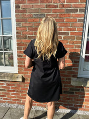 Black Stripe Block Panel Dress Jaz