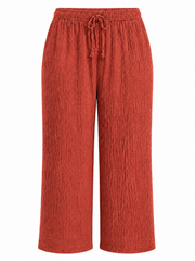 Rust Bubble Cotton Trousers