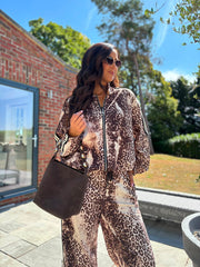 Chocolate Leopard Stripe Jacket Jordan