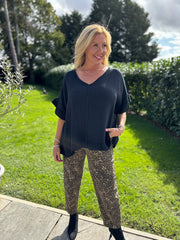Black Bubble Cotton Top Kimberly