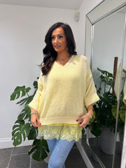 Lemon Two Piece V Neck Knit Eileen