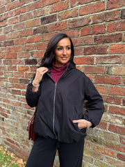 Black Lightweight Hooded Jacket Lottie