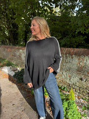 Black Designer Inspired Stripe Knit Yvonne