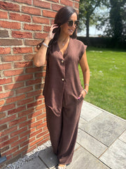 Chocolate Wide Leg Trousers Margot