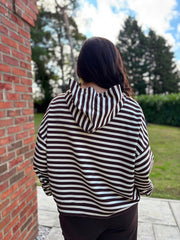 Chocolate & Cream Striped Hoodie Ella