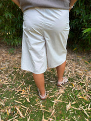 Stone Wide Leg Bead Tie Culottes