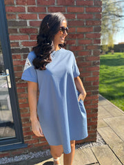 Denim Embellished Sleeve Dress Lexi