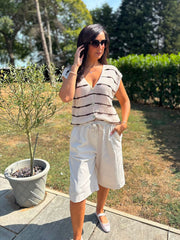 Stone Drawstring Culottes Anya