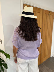 Lilac Short Sleeve Loose Knit Kirsty