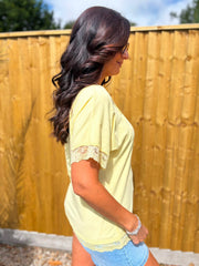 Lemon Lace Trim Tee Carla