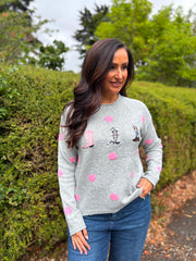 Grey Wild West Polka Dot Knit Andie