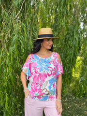 Multicolour Floral Bloom Cold Shoulder Top Suzie