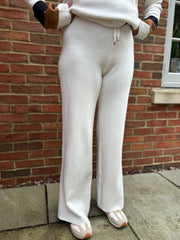 Winter White Drawstring Knitted Trousers Ophelia