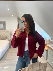 Red Boucle Zip Jacket Estella