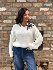 Winter White Scarf Accent Jumper Amanda