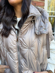 Mocha Premium Quilted High Neck Gilet Teya