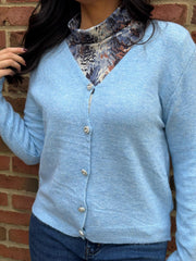 Pale Blue Soft Knit Cardigan Annalise