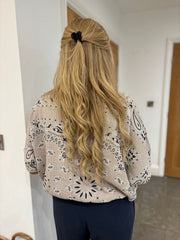 Stone Paisley Bubble Cotton Bubble Hem Top Rita
