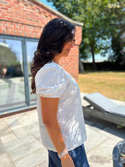 Stone Applique Flower Top Marcia