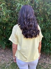 Lemon Net Sleeve Applique Tee Gemma