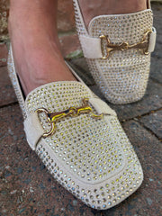 Stone Diamante Chain Loafer