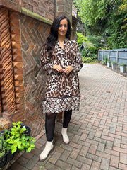 Chocolate Ombre Leopard Dress Eden