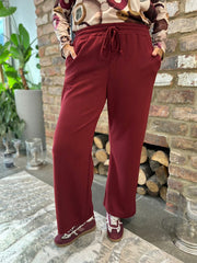 Wine Wide Leg Jogger Alice