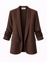 Chocolate Pinstripe Take You Anywhere Jacket