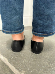 Black Hammered Gold Flats