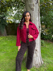 Red Boucle Zip Jacket Estella