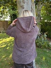 Chocolate Chenille Silver Fleck Hoodie Lisa
