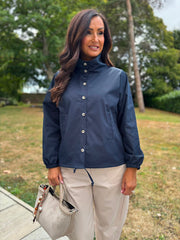 Navy High Neck Jacket Mila