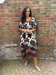 Chocolate Ombre Floral Dress Stephanie