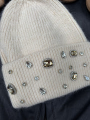 Stone Gem Detail Beanie Hat