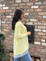 Lemon Lace Hem Longline Knit Kirsty