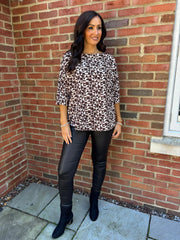 Chocolate Geometric Print Top Ayla