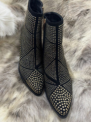 Black Stud Embellished Ankle Boots