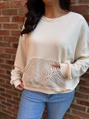 Stone Premium Crochet Pocket Sweatshirt Blake
