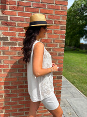 Stone Embroidered Daisy Pattern Vest Stella