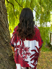 Wine Coastal Palm Blouse Naomi