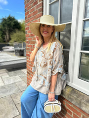 Mocha Watercolour Paisley Top Nicole